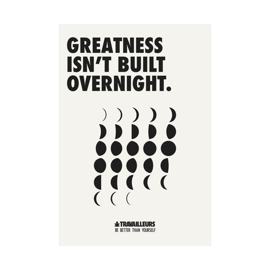 « Greatness Isn’t Built Overnight » — Motivational Matte Vertical Poster